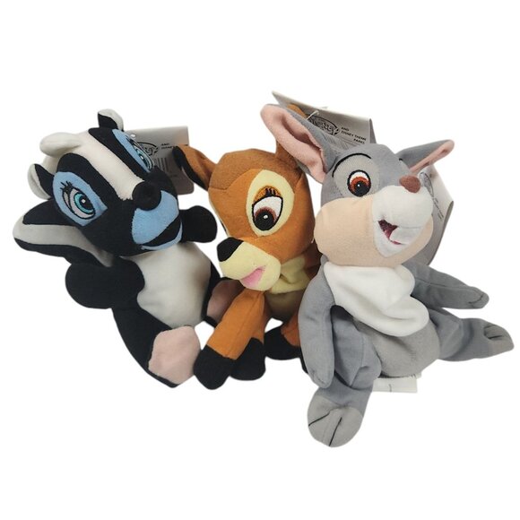 The Disney Store Bambi & Friends Mini Bean Bag Plush Set of 3 - Picture 1 of 16